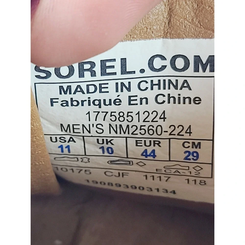 Sorel Suede Rubber/Textile Lining Snow Boots Winter Boots Mens Size 11 Tan White